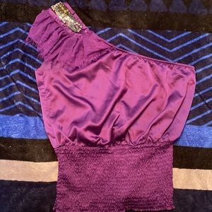 Purple one shoulder top